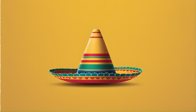 sombrero com um chapéu em fundo amarelo