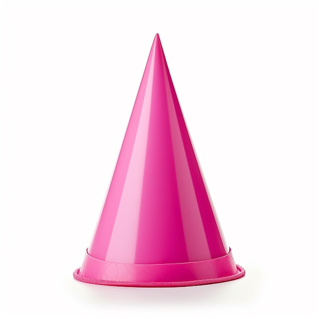 Sombrero de cumpleaños rosa aislado sobre fondo blanco