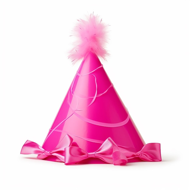 Sombrero de cumpleaños rosa aislado