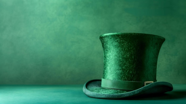 Foto sombrero del día de san patricio con fondo verde