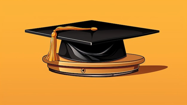 Sombrero Escolar Graduación Detalle Estilo Icono Vector Ilustración