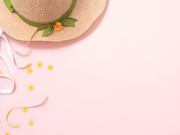 Foto un sombrero con una flor en él está hecho por el rostro de una mujer.