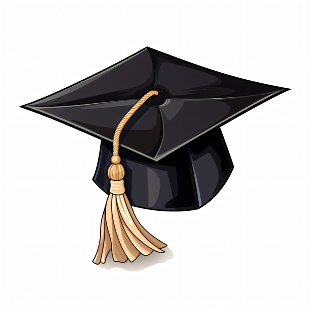 Foto sombrero de graduado con gorra de dibujos animados