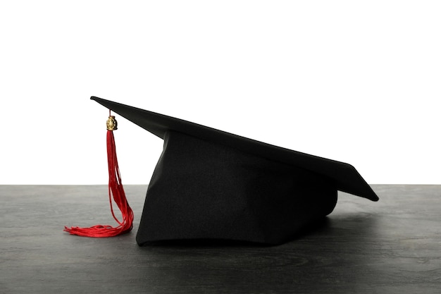 Foto sombrero de graduado de png aislado sobre fondo blanco