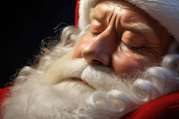 Sombrero de hombre de barba invierno xmas persona de vacaciones retrato masculino rojo Navidad Santa Claus