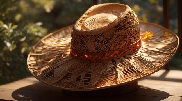 Foto un sombrero impresionante que proyecta sombras y crea una exhibición visual hipnotizante