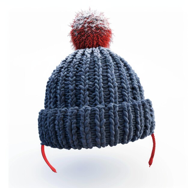 Sombrero de invierno con pompom aislado