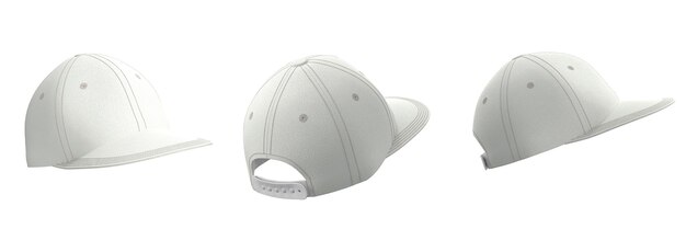 Sombrero de maqueta de gorra blanca con visera plana