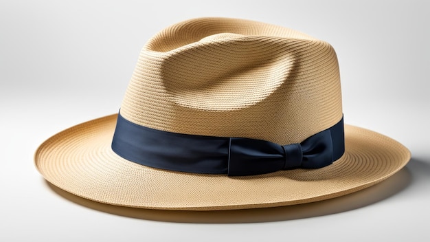 sombrero natural de panama aislado sobre fondo blanco