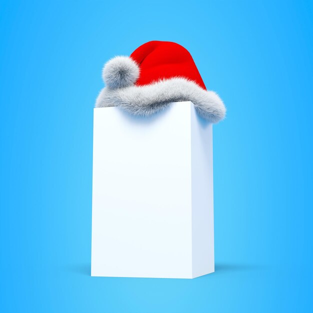 Sombrero de navidad en una caja blanca