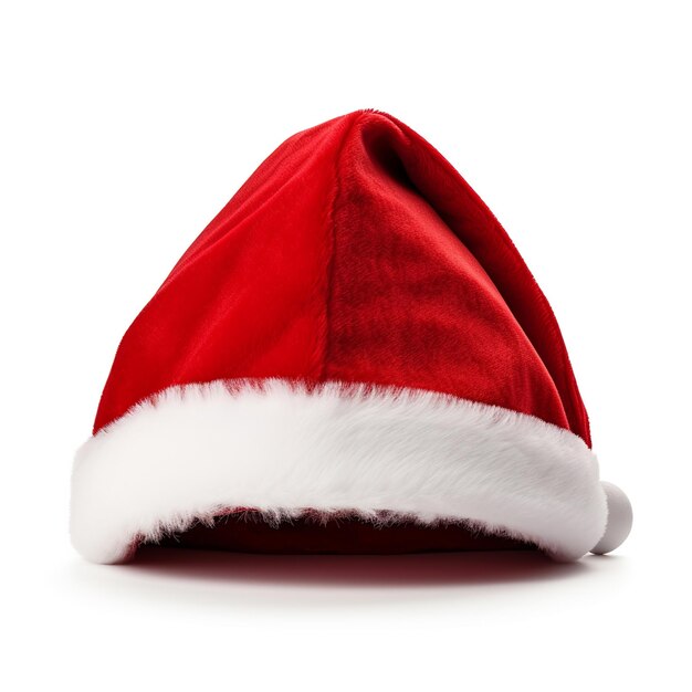 El sombrero de Navidad de Papá Noel contra un fondo blanco