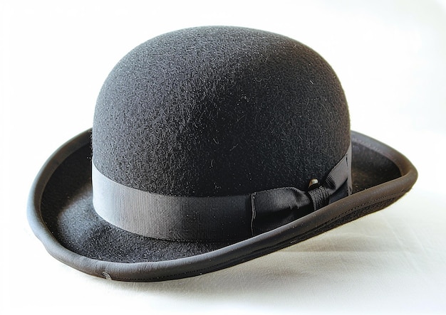 un sombrero negro con una banda negra en él