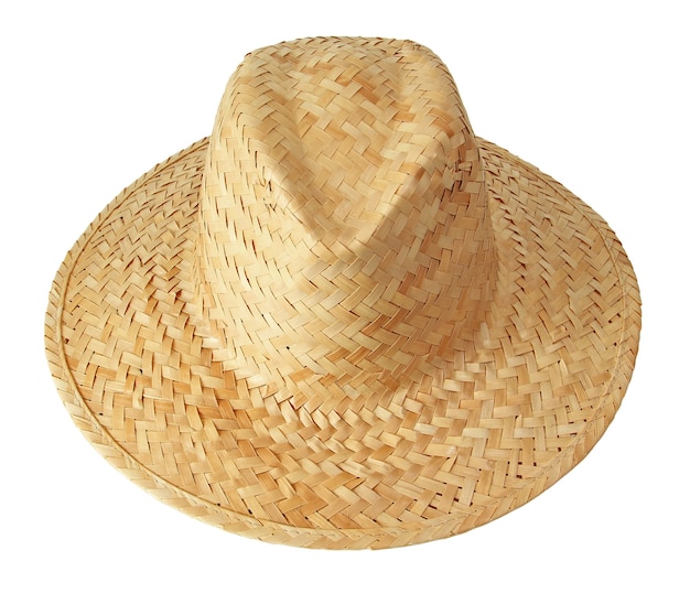 Sombrero de paja aislado en blanco