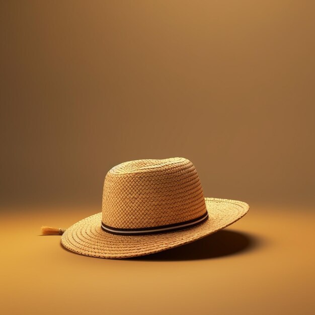 un sombrero de paja con una banda negra y un sombrero de paja.