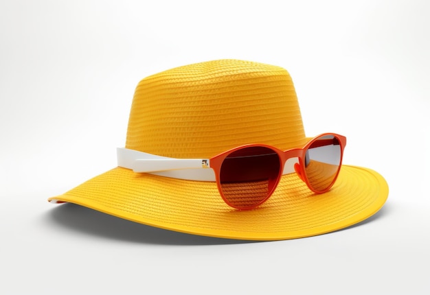 Sombrero de paja y gafas de sol