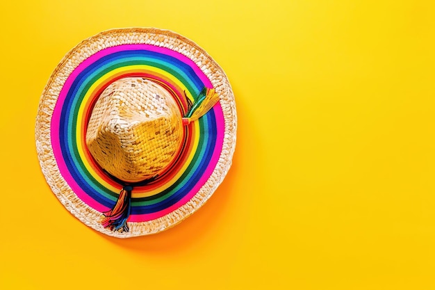 Foto un sombrero de paja con un sombrerón de paja en él que dice sombrero