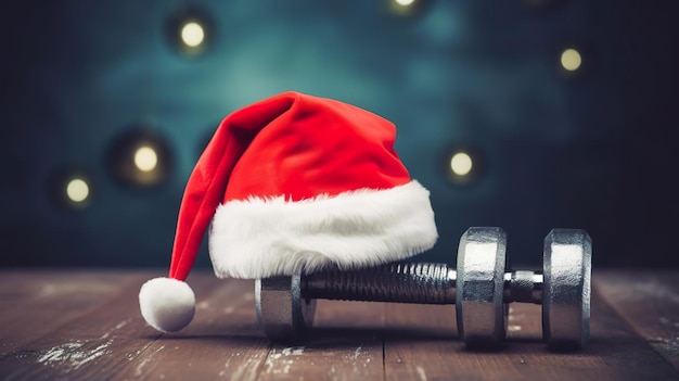 Foto el sombrero de papá noel en una pesadilla de gimnasia