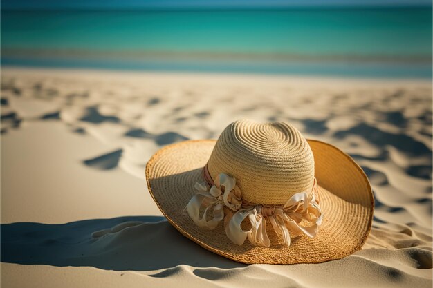 Sombrero de playa en las Maldivas