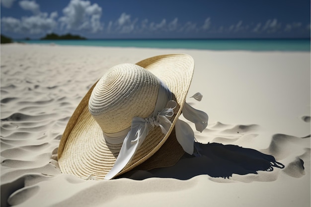 Sombrero de playa en las Maldivas