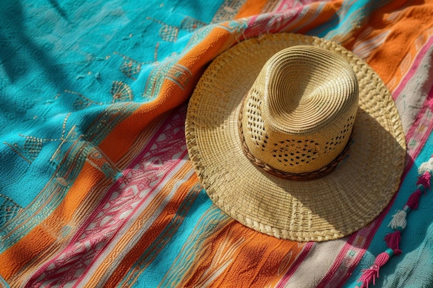 Sombrero de playa soleado generando arena Ai