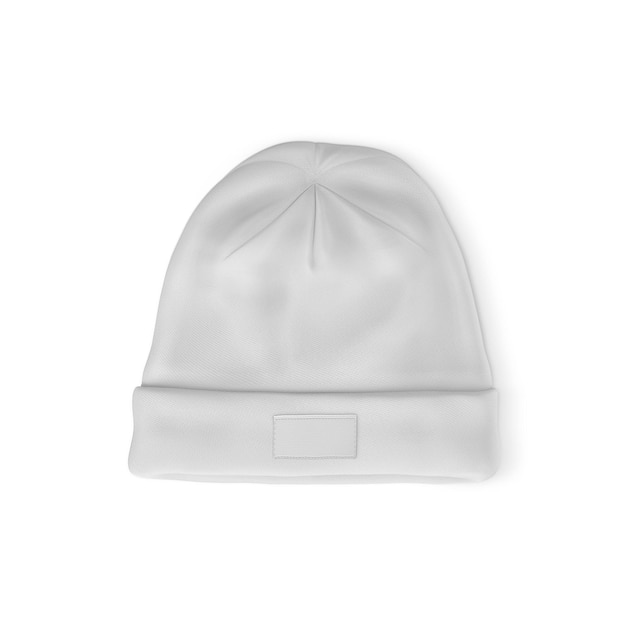 Sombrero de punto de Beanie sobre fondo blanco