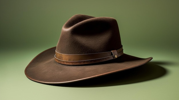 Un sombrero ranchero de ala ancha con una banda de cuero.