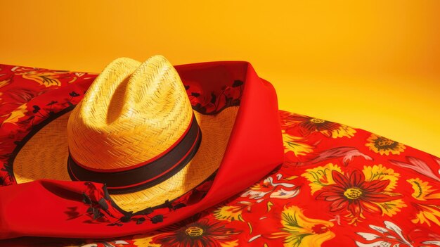 Foto un sombrero rojo con la palabra sombrero.