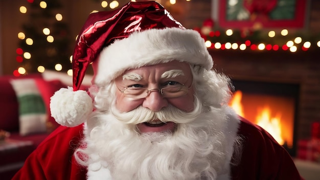 El sombrero rojo de Papá Noel para Feliz Navidad