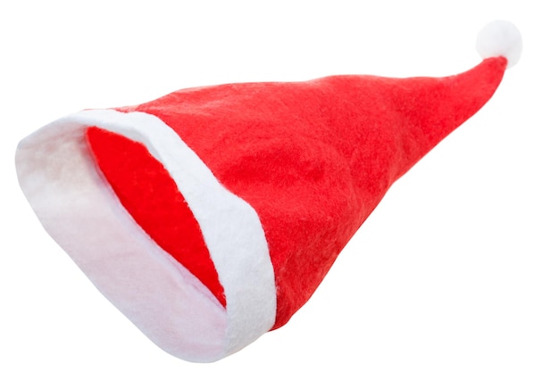 Sombrero de santa claus rojo vacío aislado en blanco