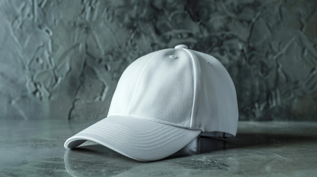 Sombrero Snapback blanco en gris