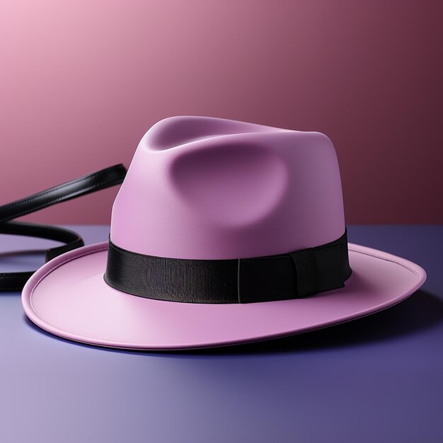 Sombrero sobre un fondo morado Mock ups