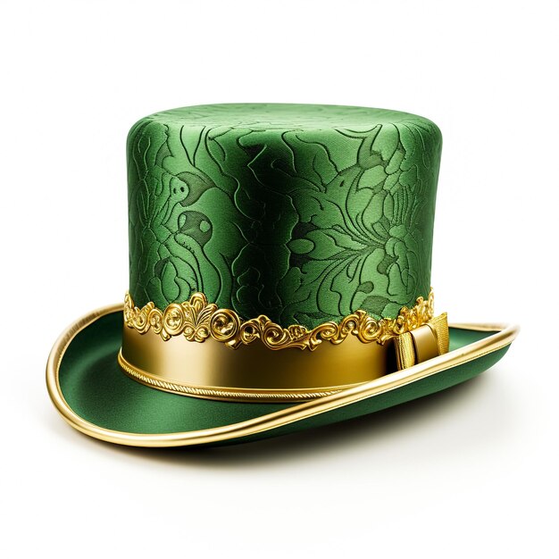 Sombrero de st patricks, con, trébol, aislado, blanco, sombrero de duende, vector Clipart