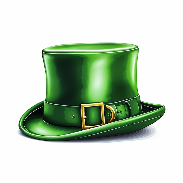 Sombrero de st patricks, con, trébol, aislado, blanco, sombrero de duende, vector Clipart