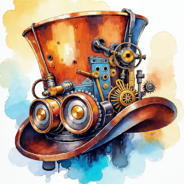 Sombrero Steampunk con maquinaria intrincada