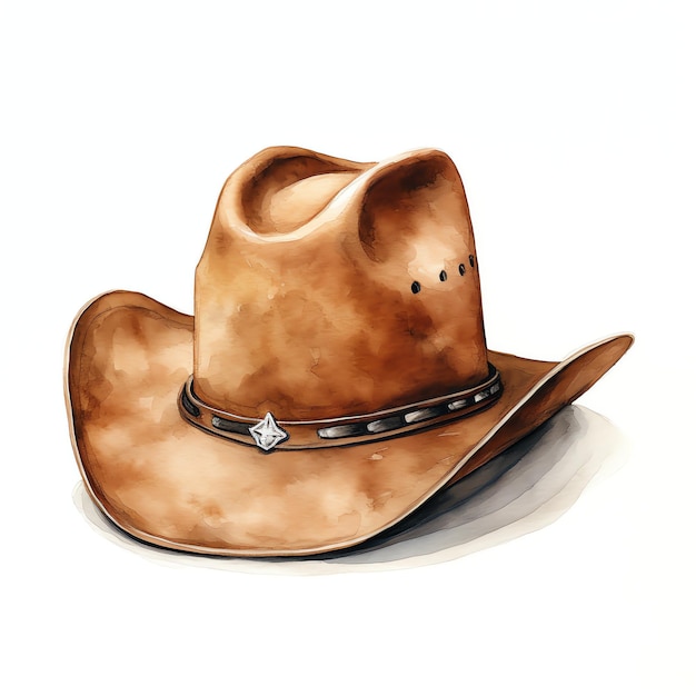 sombrero de vaquero de acuarela del oeste salvaje del oeste vaquero del desierto ilustración clipart