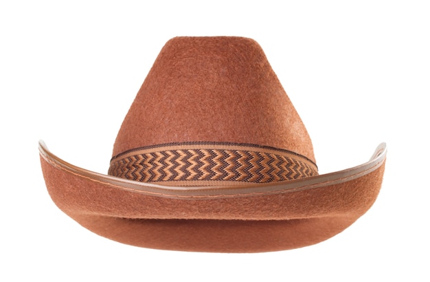 Sombrero de vaquero aislado sobre fondo blanco.