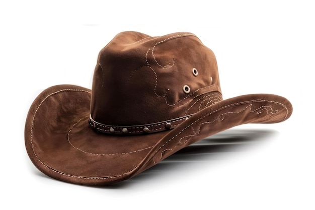 sombrero de vaquero marrón aislado sobre fondo blanco