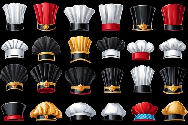 Los sombreros de chef están configurados en negro.