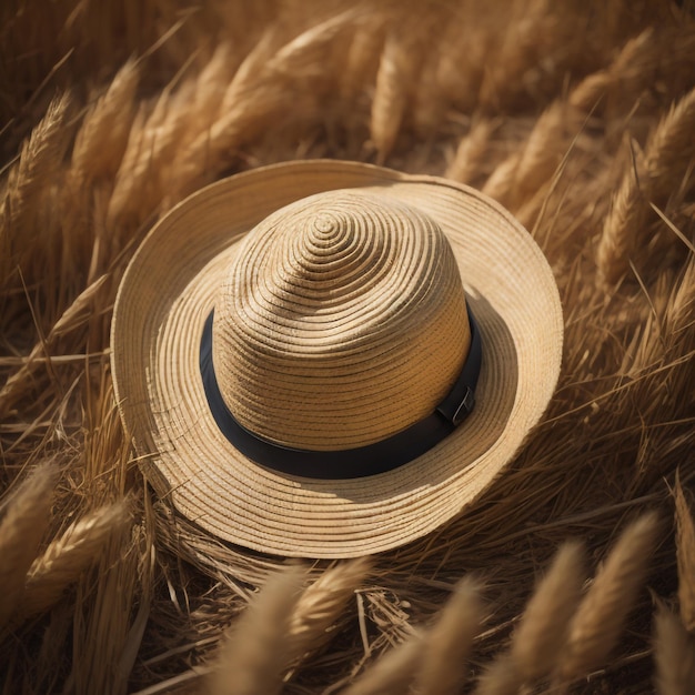 Foto sombreros de paja de contorno