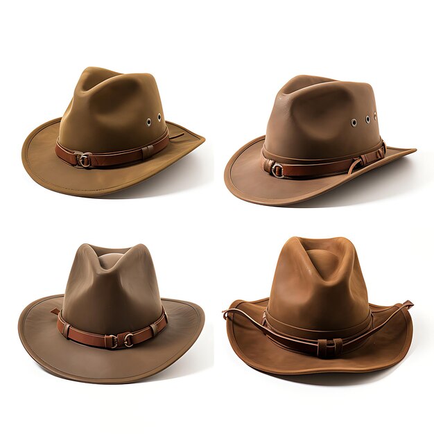 Foto sombreros de vaquero estándar elegantes para niños con material de cuero artificial diseño de ideas conceptuales creativas