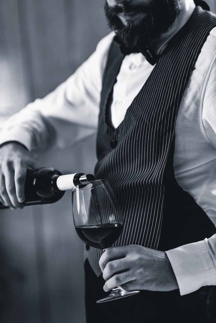 Foto sommelier de degustação de vinho
