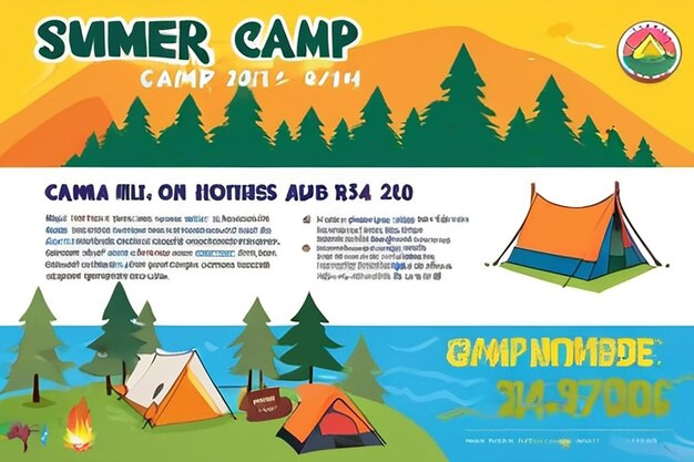 Sommer Abenteuer warten Sommercamp Poster Banner