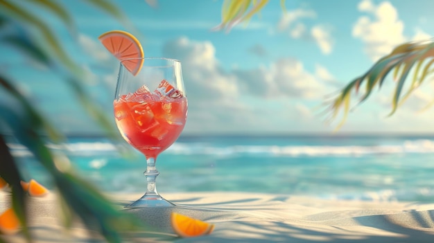 Foto sommer-cocktail auf strand-hintergrund