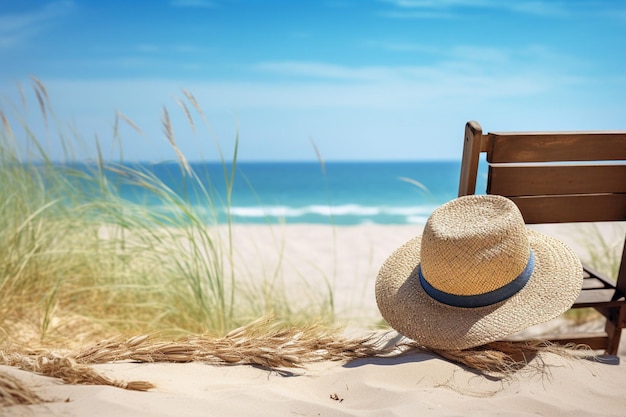 Sommer-Hintergrund mit Rahmen Natur des tropischen goldenen Strandes mit Sonnenstrahlen und Palmblatt