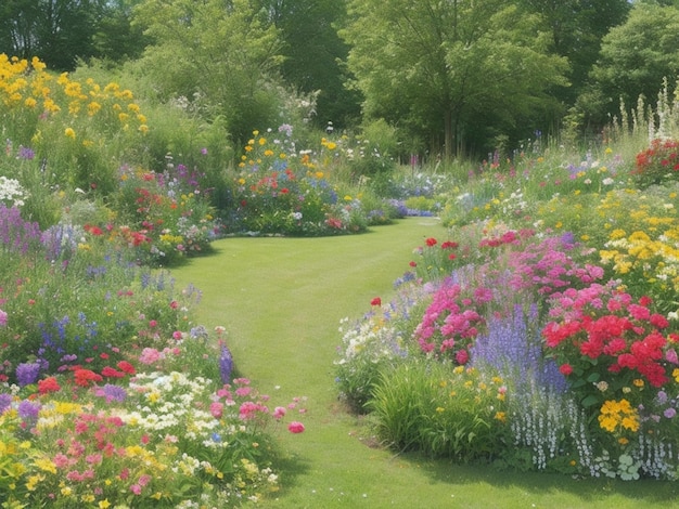 Sommer Natur Blumen Gartenlandschaft