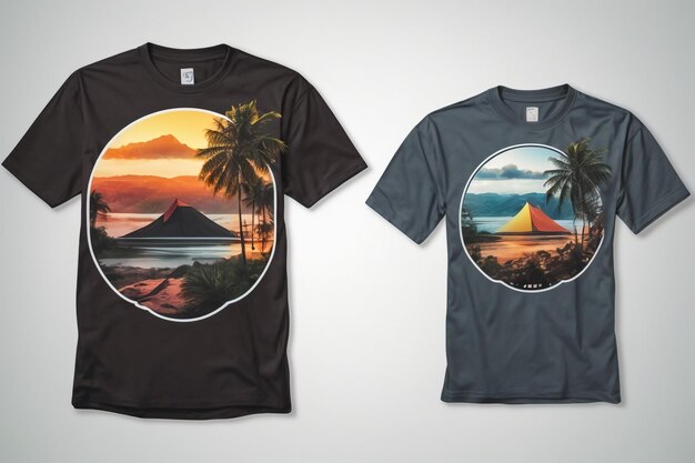 Sommer-T-Shirt-Design-Schablone für Meerstrand-T-Shirts