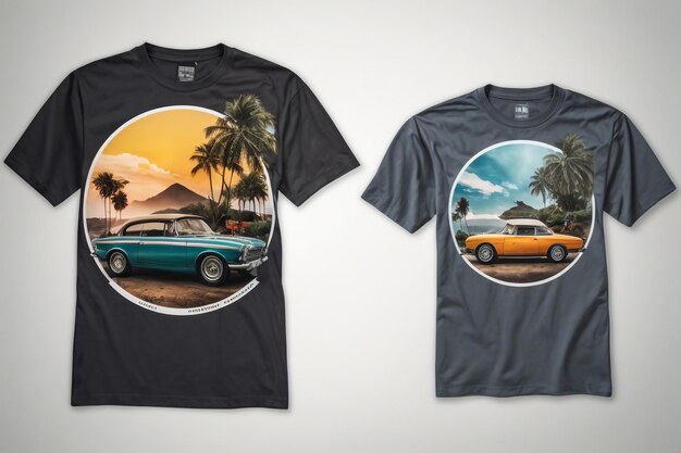 Foto sommer-t-shirt-design-schablone für meerstrand-t-shirts