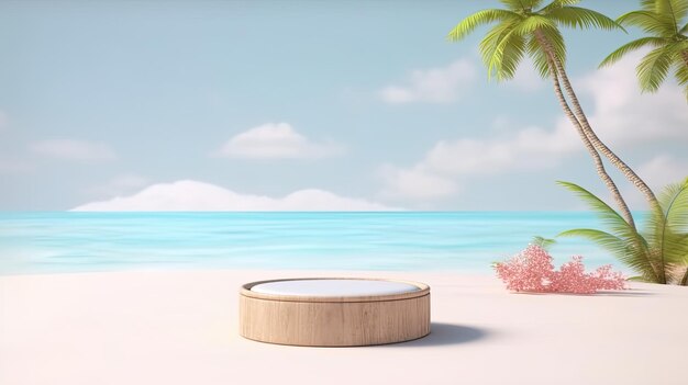 Sommer-Tropischen Hintergrund 3D-Rendering Leerer Raum Podium-Display für Produkt-Mockup