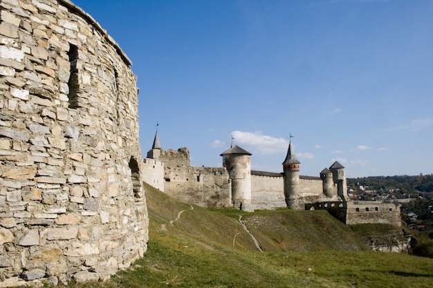 Sommeransicht zum Schloss in Kamianets-Podilskyi