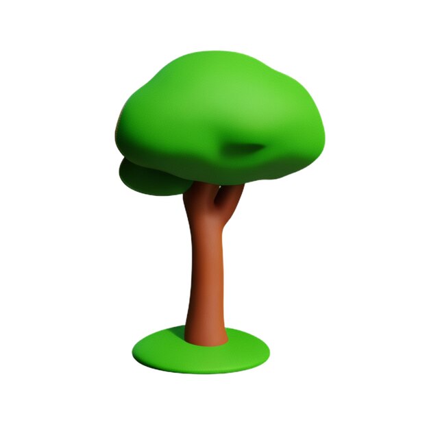 Foto sommerbaum auf weißem hintergrund, illustration eines baum-cartoon-low-poly